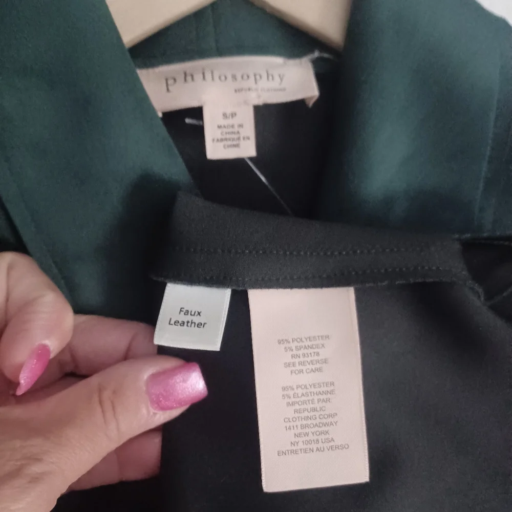 Philosophy Faux Suede Motto Jacket Sz SP